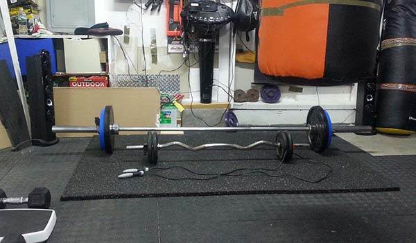Customer review image of  in garage gym.