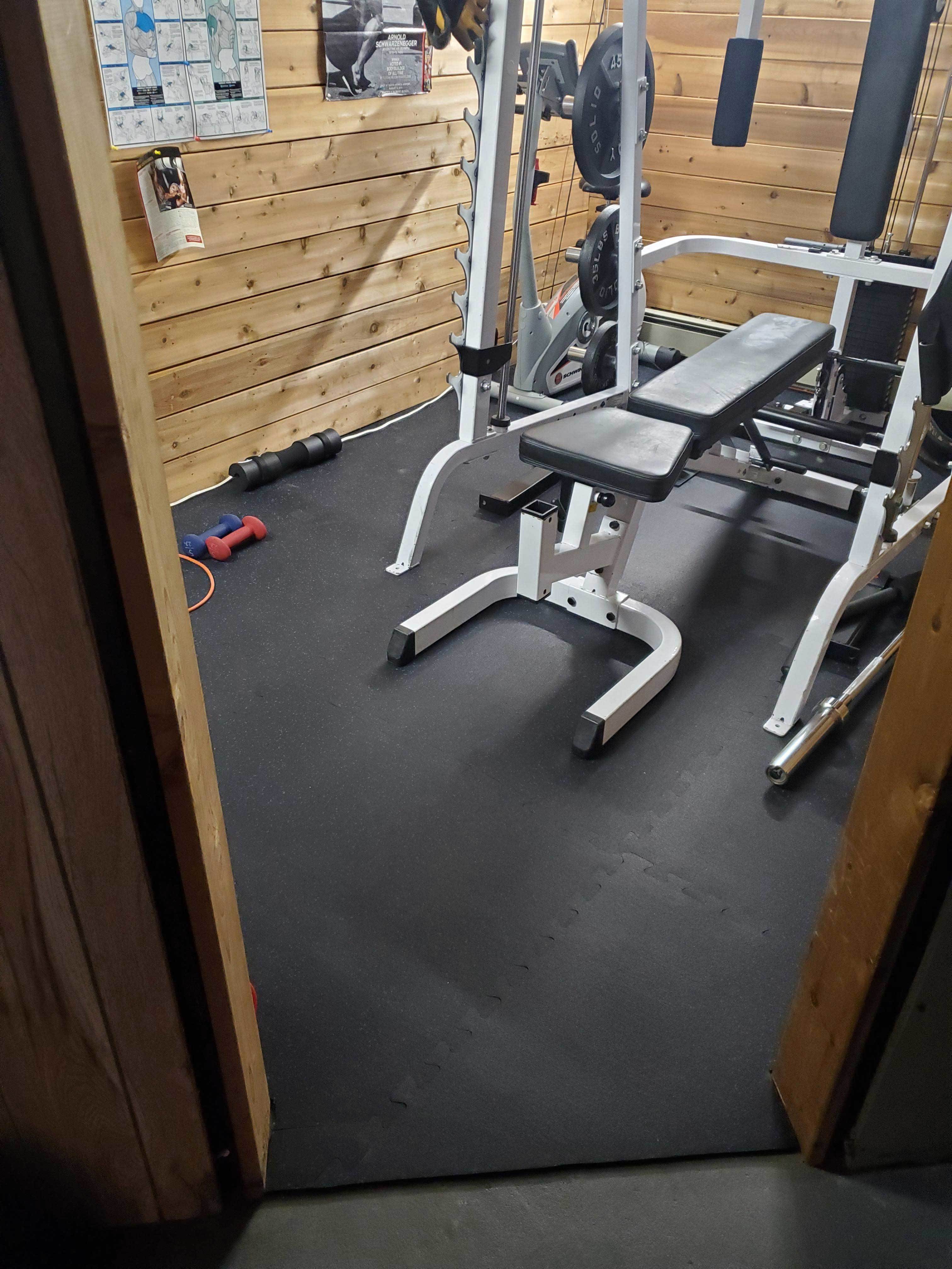 Customer review image of  in Basement home gym.